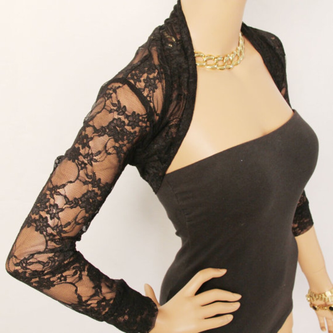 Black Lace Shrug Bolero Bridal Accessories Handmade gift | MakerPlace by Michaels Black Lace Shrug Bolero Bridal Accessories Handmade gift | MakerPlace by Michaels